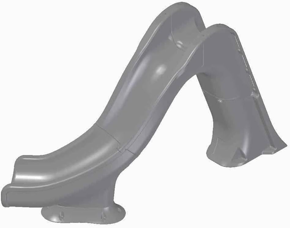 Tidal Wave Inground Swimming Pool Water Slide Deck Mounted Right Curve Turn Gray